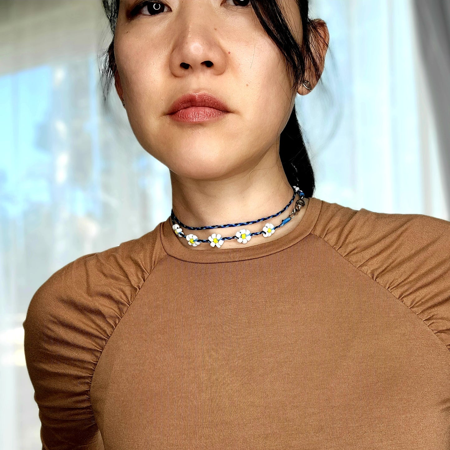 Handmade beaded necklace face mask holder/eyeglasses holder