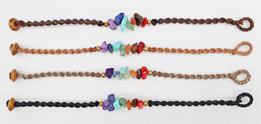 Handmade Macramé chakra stone bracelet(12 pack/ $4 ea.)