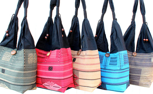 Handmade Naga Hill tribe print Cotton shoulder bag(6 pack/ $10 ea.)