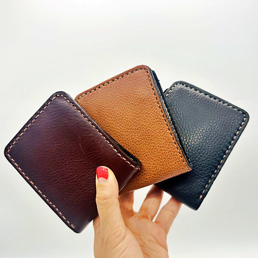 Handmade western genuine leather bifold zipper wallet(4 pack/ $18 ea.)