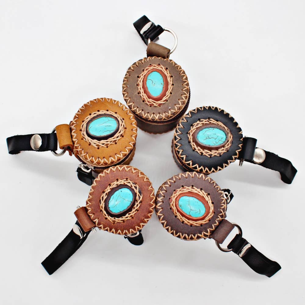 Handmade Western Artisan Coin Purse with stone/ Stash Pouch(6 pack/ $10 each)