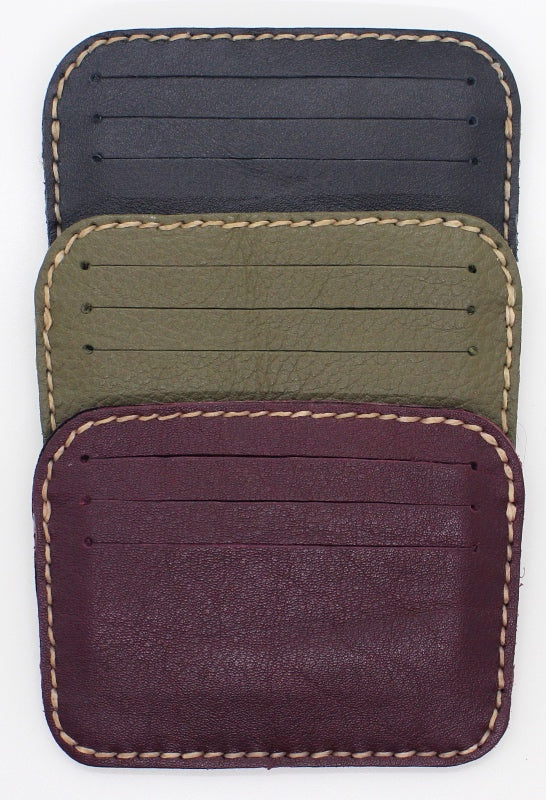 Handmade thin leather cardholders minimalist style (6 pack/ $8 ea.)