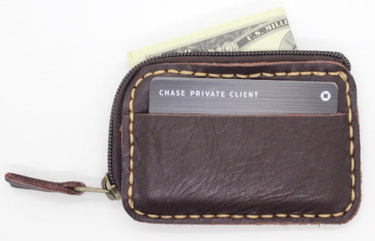 Handmade leather zipper cardholder(12pack/ $9ea.)