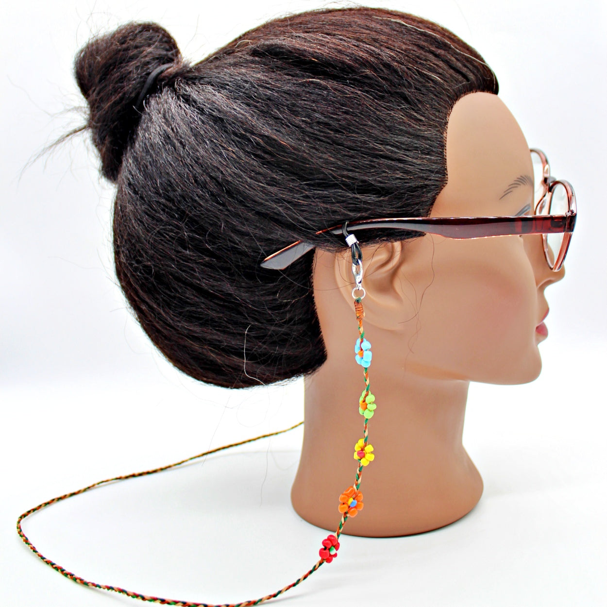 Handmade beaded necklace face mask holder/eyeglasses holder