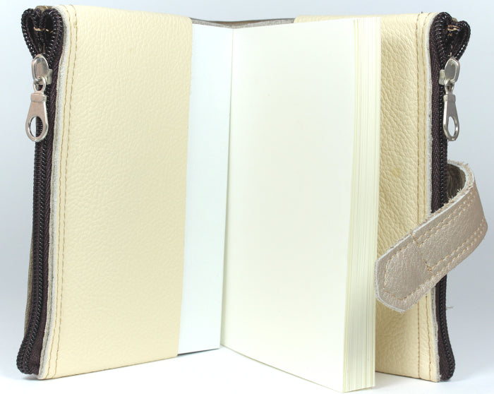 Handmade Leather journal/ clutch with extra zipper pockets