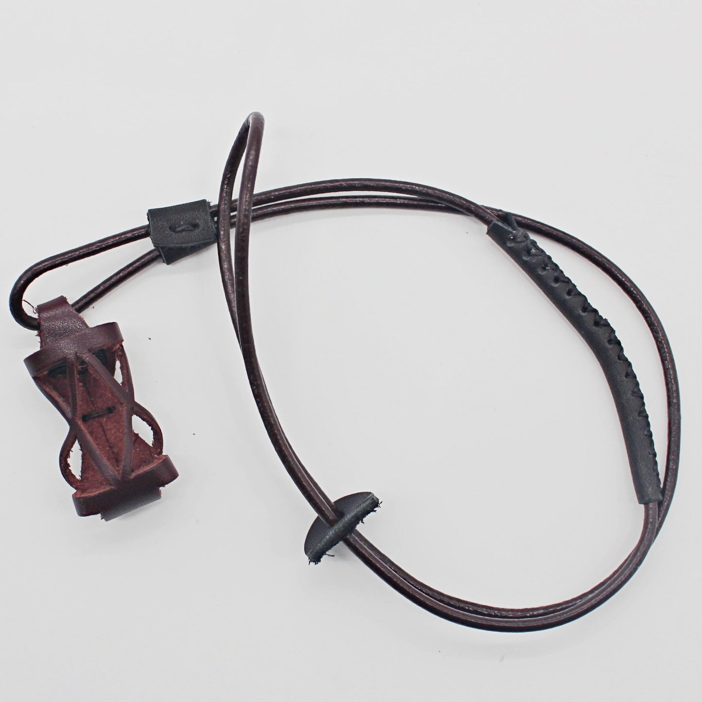 Handmade leather gemstone crystal holder/case necklace without stone