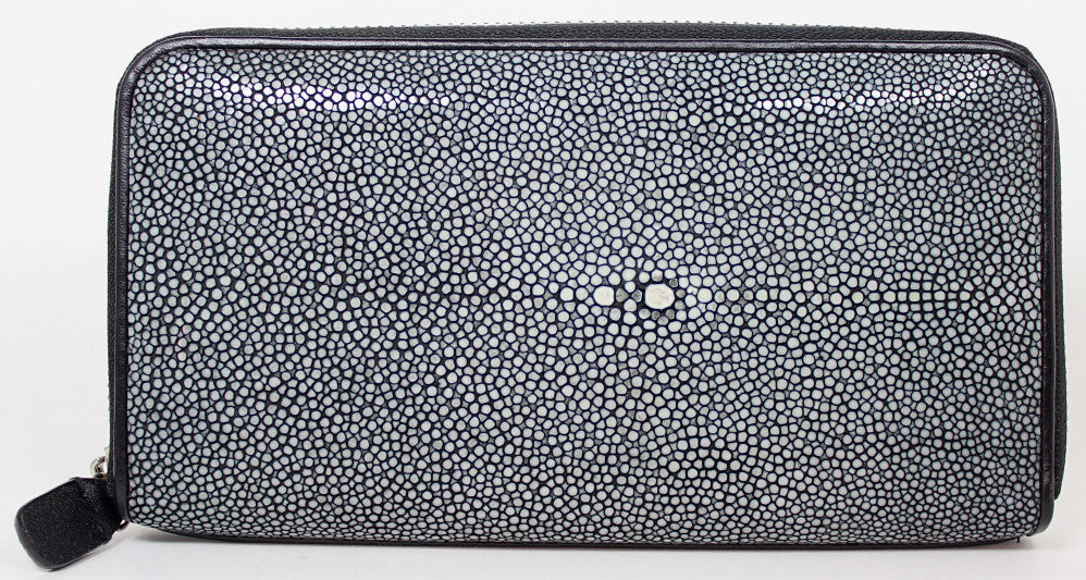 Genuine polished stingray leather zip wallets - Atlas Goods