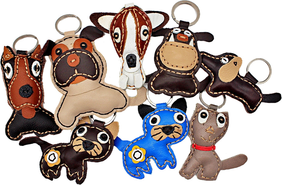 Handmade Leather animal keychains