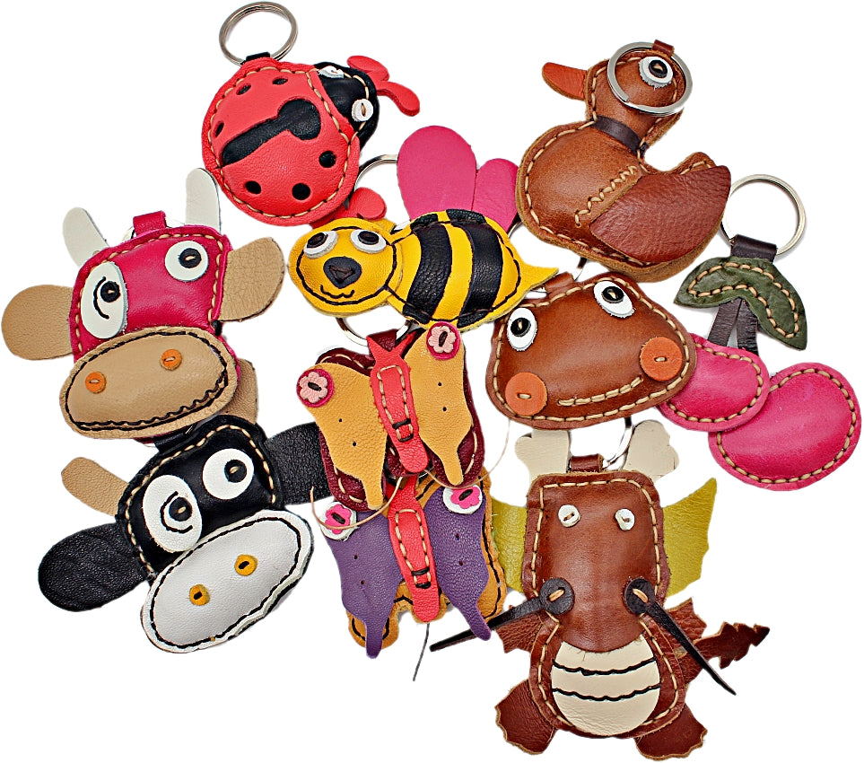 Handmade Leather animal keychains