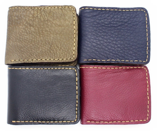 Handmade western genuine leather bifold wallet