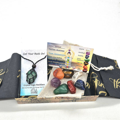 Chakra Stone Cage necklace souvenir gift set