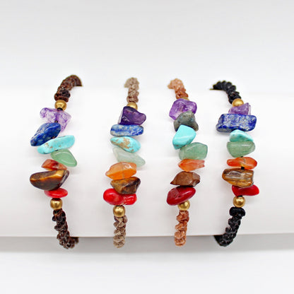 Handmade Macramé chakra stone bracelet(12 pack/ $4 ea.)
