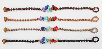 Handmade Macramé chakra stone bracelet(12 pack/ $4 ea.)