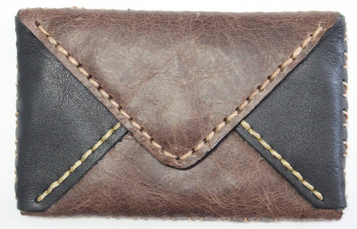 Handmade leather envelope cardholder