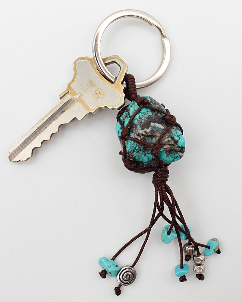 Handmade Macrame Gemstone Keychain with tassel (Changeable)(12 pack)