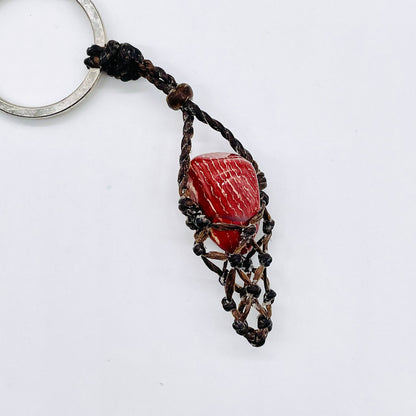 Handmade Macrame Gemstone Keychain (Changeable)(12 pack)