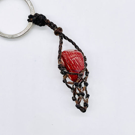 Handmade Macrame Gemstone Keychain (Changeable)(12 pack)