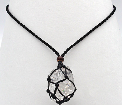 Handmade interchangeable macramé cage necklaces without stone