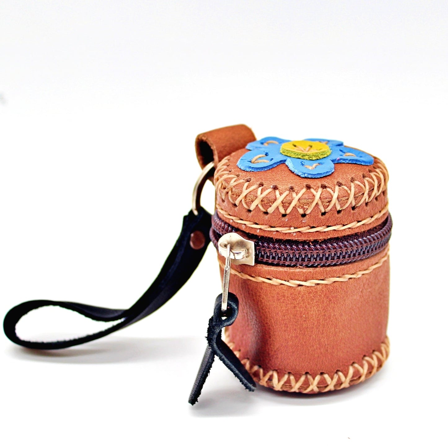 Handmade drum shape Coin Purse with flower design (6 pack/ $10 each)