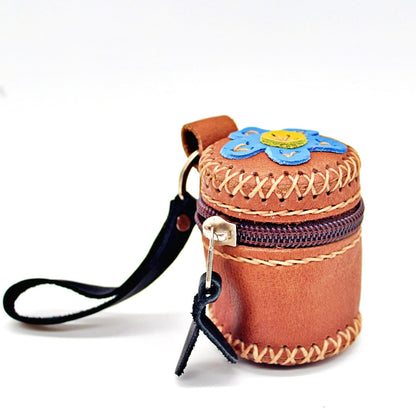 Handmade drum shape Coin Purse with flower design (6 pack/ $10 each)