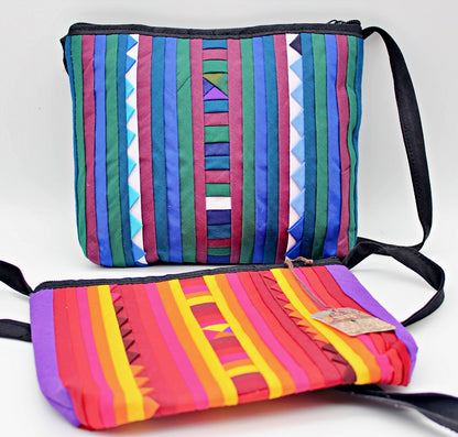 Handmade Lisu hill tribe intricate quilted crossbody purse