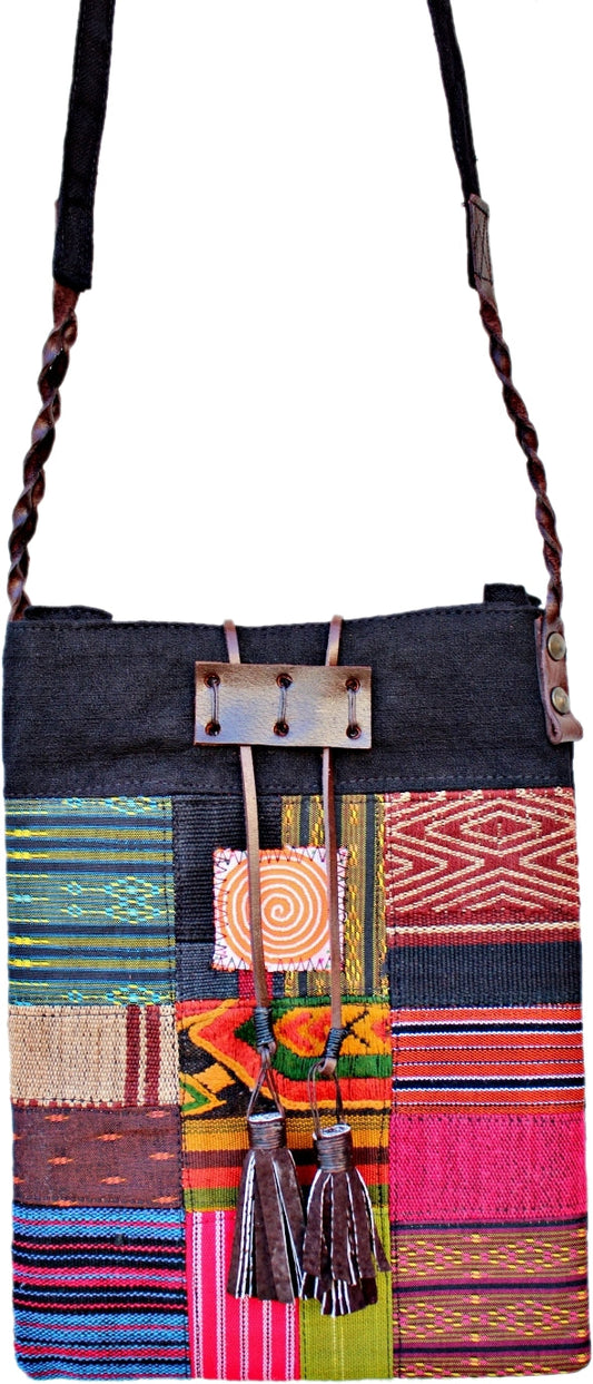 Handmade hill tribe artisan handwoven textile patchwork cross-body bag(3 pack/ $ 20 ea.)