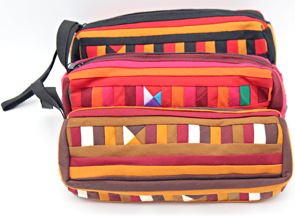 Handmade Lisu hill tribe intricate patchwork quilted cosmetic / stationary wristlets(12 pack/ $6 ea.)