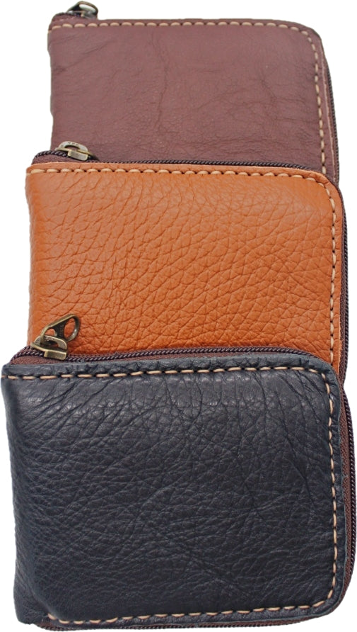 Handmade western genuine leather bifold zipper wallet(4 pack/ $18 ea.)