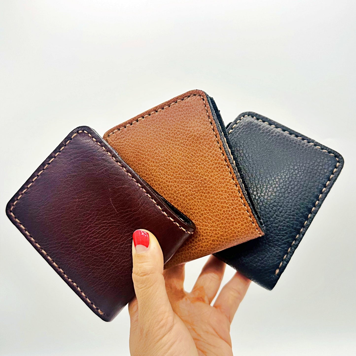 Handmade western genuine leather bifold zipper wallet(4 pack/ $18 ea.)