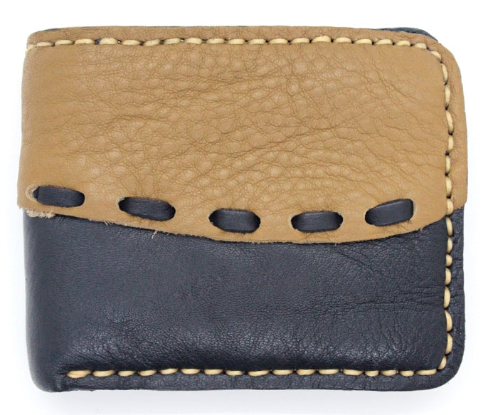 Handmade western genuine leather bifold wallet two tone design (4 pack /$18 ea. )