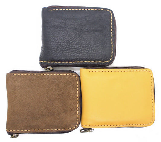 Handmade western genuine leather bifold zipper wallet(4 pack/ $18 ea.)