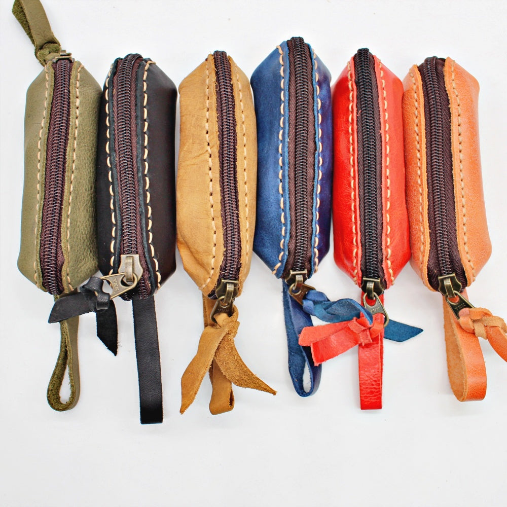 Handmade leather tube shape coin purse tressures keeper(12 pack/ $8 ea.)