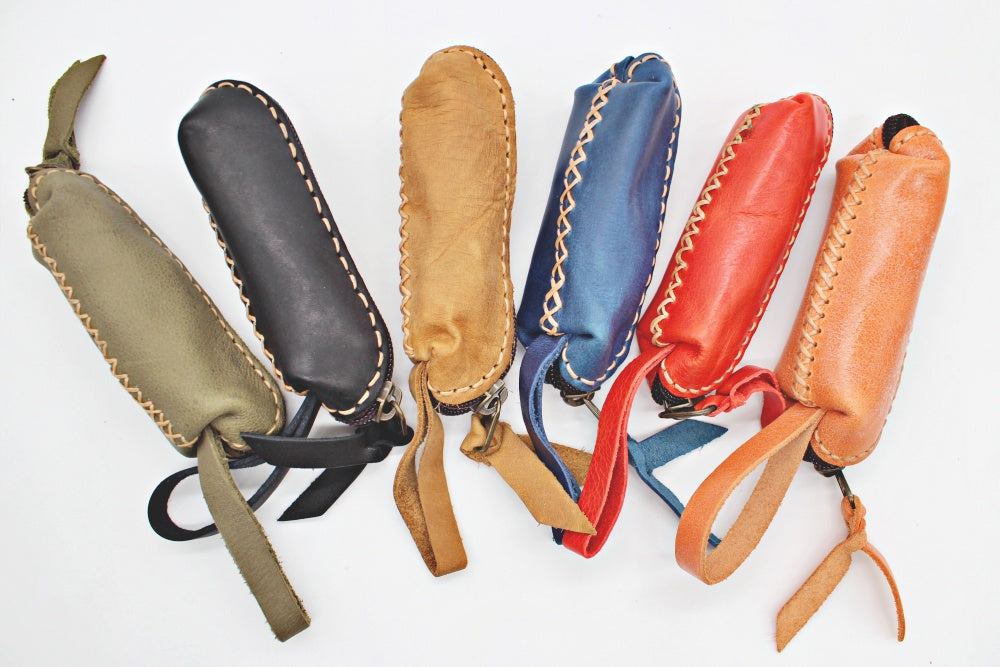 Handmade leather tube shape coin purse tressures keeper(12 pack/ $8 ea.)