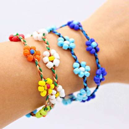 Handmade Macramé daisy flower bead bracelet(12 pack/ $3.50 ea.)