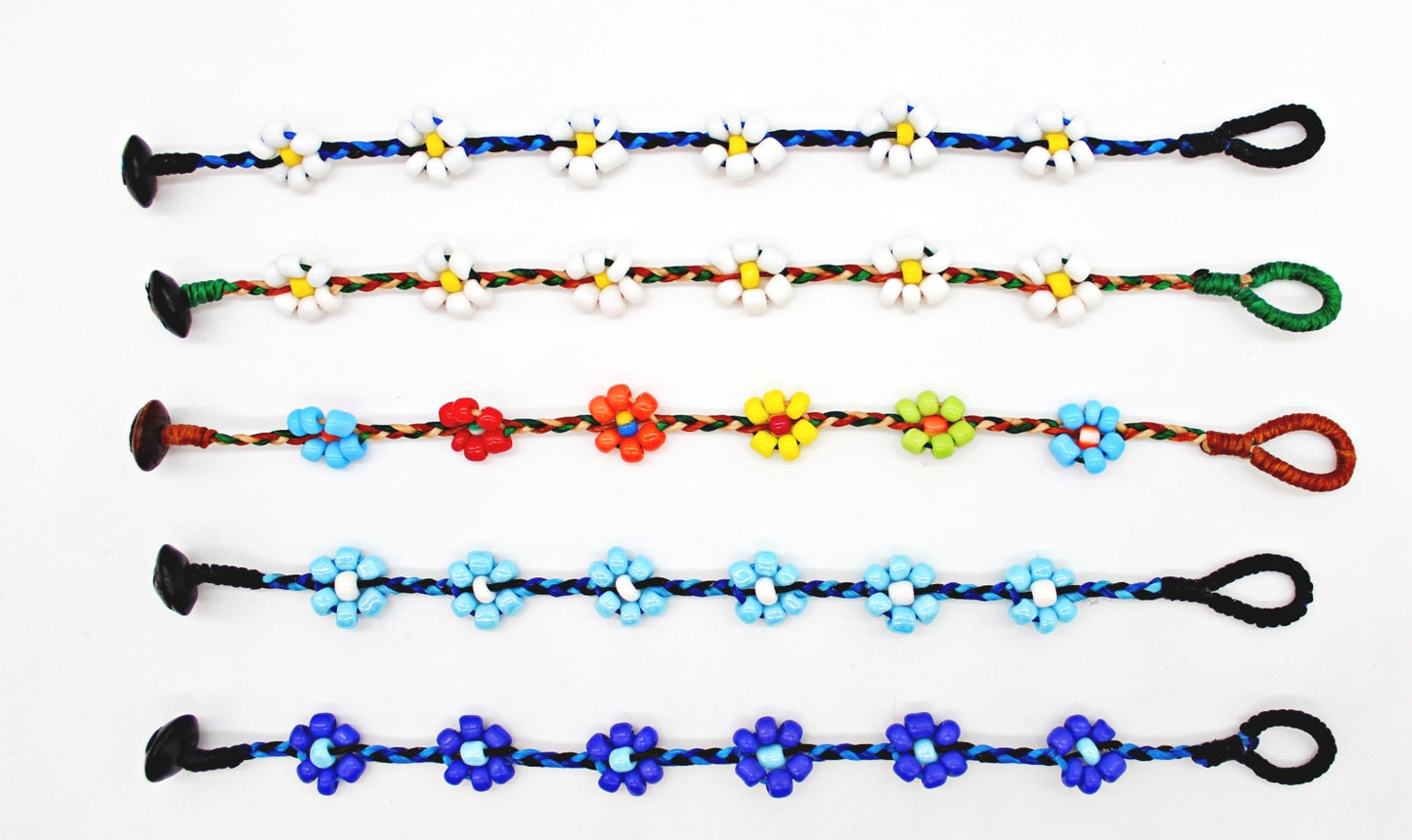 Handmade Macramé daisy flower bead bracelet(12 pack/ $3.50 ea.)