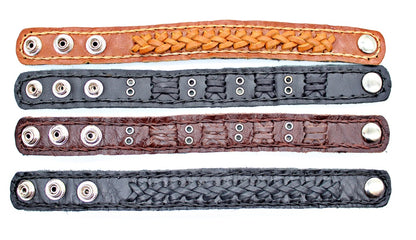 Western Handmade Cowhide Leather Bohemian Woven Bracelets(12 pack/ $6 ea.)