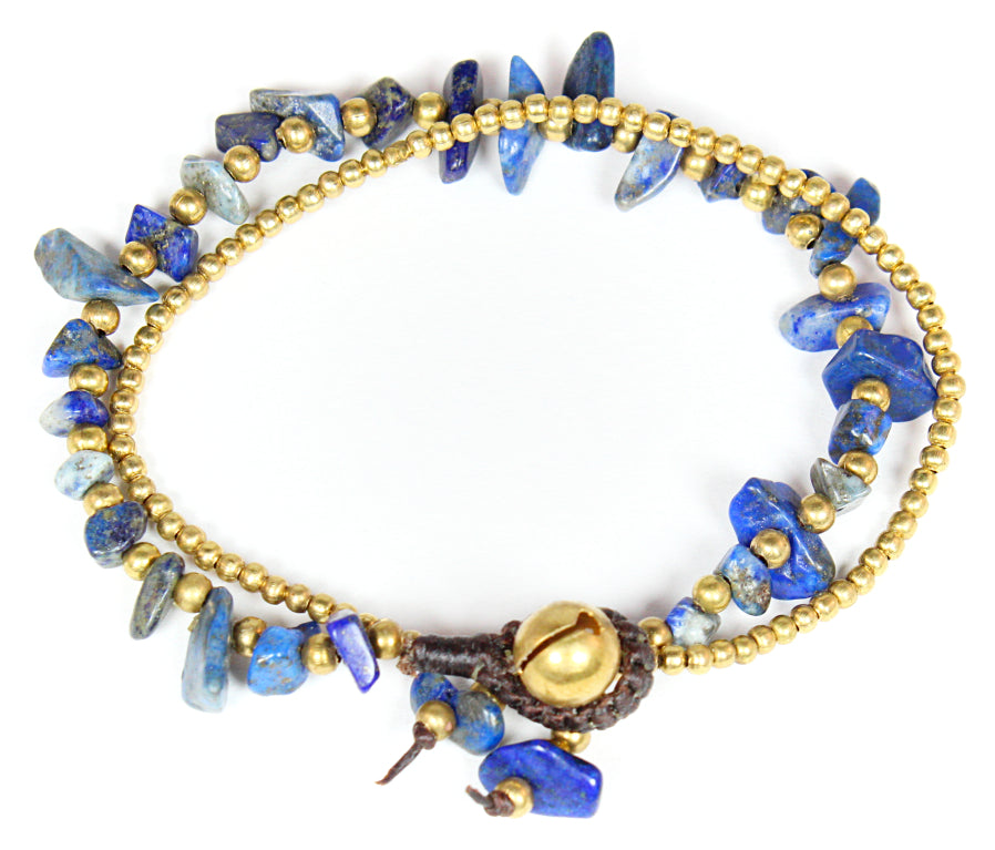 Handmade macrame gemstone bracelets with rotation wooden display