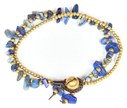 Handmade macrame gemstone bracelets with rotation wooden display