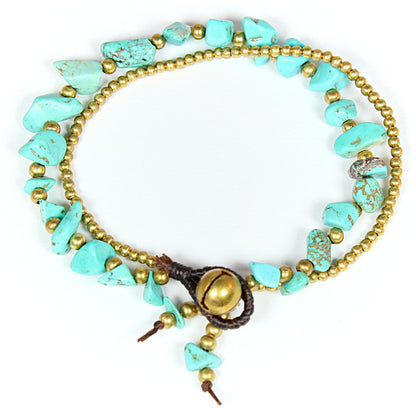 Handmade macrame gemstone bracelets with rotation wooden display