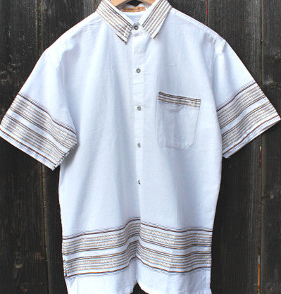 Classic Short sleeve shirts with woven silk yarn hem - Atlas Goods
