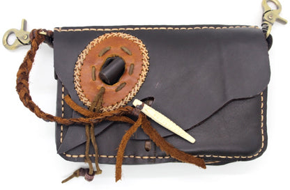 Handmade crossbody/ clutch bag with bone, stone or fossil