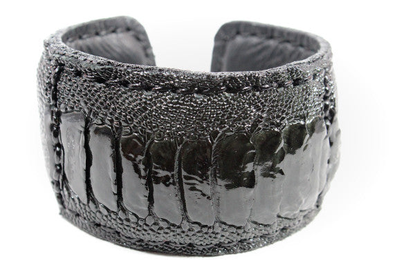 Genuine ostrich leg leather bracelets/ cuffs : OC-471 - Atlas Goods