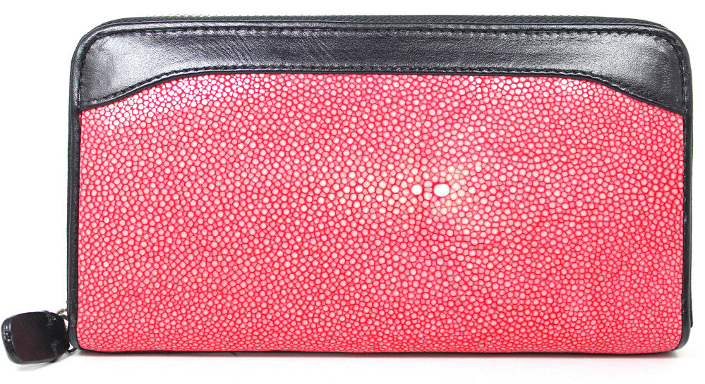 Genuine polished stingray leather zip wallets - Atlas Goods