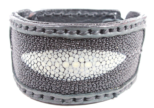 Handmade genuine stingray leather bracelet/ cuff