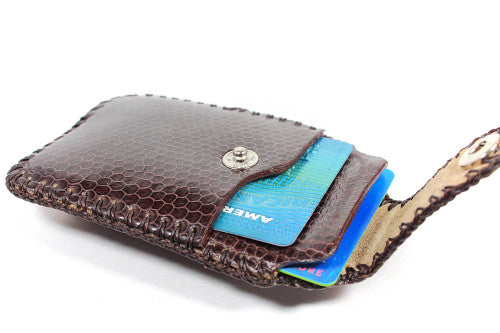Sea snake skin leather money clip with cardholder : SSN-12 - Atlas Goods