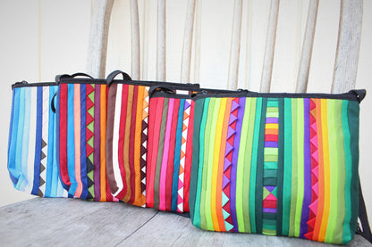 Handmade Lisu hill tribe intricate patchwork crossbody purse - Atlas Goods