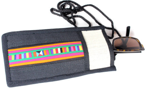 Handmade Lisu hill tribe intricate patchwork eyeglass / sunglass soft cases - Atlas Goods