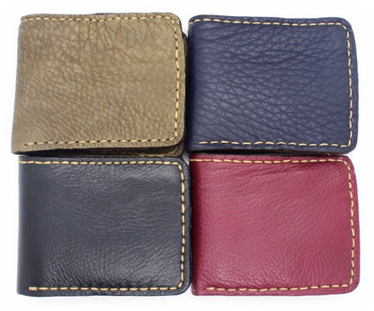 Handmade genuine leather bifold wallet