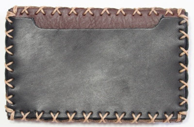 Handmade Leather Envelope Wallet With Zipper Compartment and
