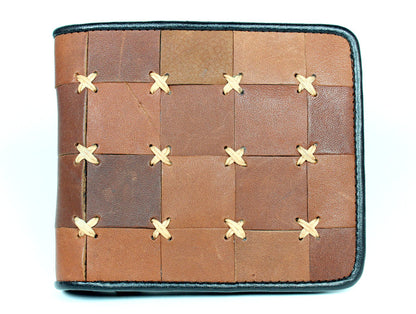 Handmade genuine leather artisan patchwork wallets - Atlas Goods